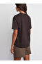 30312 100% Cotton Decorative Stitching Crew Neck T-Shirt-Dark Brown - 3