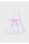 Girls' Floral Belted Dress White - 3
