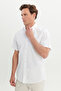Men's White 100% Cotton Tailored Slim Fit Slim Fit Buttoned Collar Shirt - 3