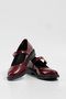 Women's Burgundy Patent Leather Banded Loafer Ballet Shoes 2.5cm Byndlfrk11 - 6