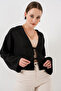 Tied Front Linen Kimono 960 - Black - 3