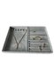 Domestic Production Rio Model Suede Fabric Gray Color Nails-Sausage Drawer Jewelry Organizer - 5