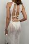 Slit detail openwork maxi dress - 6