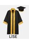 Unisex Children's Primary School Graduation Cap Robe with Gold Yellow Stripe - 2