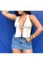 Backless Low-cut Blouse - 4