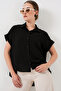 Women's Oversize Short Sleeve Shirt 20322 - Black