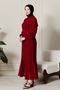 Pleated Chiffon Hijab Dress with Sleeve Zipper Detail - 5