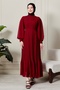 Pleated Chiffon Hijab Dress with Sleeve Zipper Detail - 3