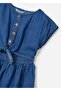 Girl's Buttoned Dress Dark Blue 3931 - 3