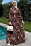 Shawl Patterned Dress Black - 5