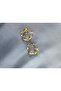 Round Stone Earrings in steel - 4