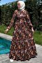 Shawl Patterned Dress Black - 6