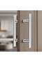 Ranbo Hardware 12" Back to Back 304 Stainless Steel Double Sided Push Pull Door Handle, H Shape Slid - 7