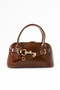 Women's Hook Detailed Faux Leather Women's Handbag and Crossbody Bag King