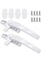 ICEBLUEOR Universal Right/Left Hand Window Handle Replacement - 2 PCS White Double Glazing Aluminum - 4