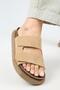 Lillo Women's Genuine Leather Double Velcro Sand Slippers