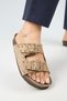 Vegan Cactus Women's Vegan Leather Vegan Leather Double Buckle Trock Beige Slippers