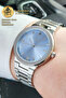 Original Lee Cooper Silver Case Cord Blue Dial Steel Women Wrist Watch - 3
