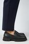 Cepmen Women's Leather Cornered Genuine Leather Loafer Black Shoes - 2