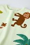 Boys' Cotton Light Green Safari Themed Animal Printed Summer T-Shirt and Shorts Set - 3