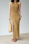 Women's Khaki Gold Glitter Dress - 3