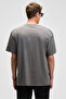 Feon Men's Oversize Wide Cut 100% Organic Cotton Thick Textured Round Neck Light Gray T-Shirt - 5