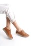 KHAKI LEATHER CASUAL WOMEN'S SHOES FLEXIBLE SOLE MATERNITY SHOES COMFORT SOLE - 7