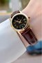 Case Gold Cord Brown Color Calendar Women's Wristwatch - 2