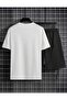 Oversize Crew Neck Bottom Top T-Shirt with Shorts Paris Printed Double Suit Unisex - 2
