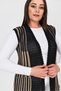 Women's Black Double Color Openwork Embroidered Seasonal Knitwear Mother Summer Vest - 4