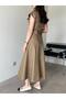 Brown Button Detailed Belted Dress - 3