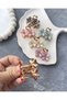Metal Floral Elegant Gold Latch Buckle 10 Pieces Crystal Stone Women's Trendy Hair Clip - 3