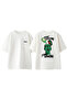 Start Drınkınng Frankenstein Design Back Printed Cotton White Oversize T-Shirt