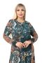 Blue Ethnic Patterned Viscose Mother Plus Size Women's Dress - 2