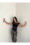 Asymmetric Cut Sheer Crop Blouse with Lace Trim – Soft Textured, Short Sleeves, Modern and Stylish - 8