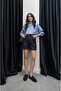 Navy Blue Basic Denim Shorts - 4