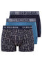 Cotton & Lycra, 3-Piece Boxer Set, Indigo & Navy Blue Printed, Uspa Printed