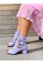 Ellas Lila Suet Buckle 5 cm Heel Sandals Summer Boots - 3