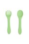 Vacuum Silicone Food Bowl, Six Vacuum Food Bowls, Silicone Spoon and Fork / Green - 6