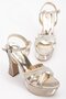 Cross Stone 40mm Gold Women's Platform Heeled Evening Dress Shoes