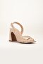 Women's Heeled Sandals Skin Side Mesh Patent Leather - 4