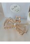 Gold Color Bow Women's Hairpin - Ribbon Hairpin Metal & Pearl Detail Hairpin Metal Gold Color - 2