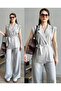 Women &Apos; S Linen Suit with Trousers with a Vest - 3