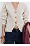 Thin Knitwear Jacket with Gem Buttons - 7