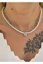 Pearl Heart 3, Women's Silver Combination Necklace - 3