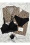 Women's Lena Leopard Lingerie Patterned Milan Short Sleeve Pajamas Set