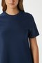 Women's Hanna Pocket Bell Cut Navy Blue Combed Cotton Summer Dress 14266 - 7