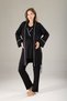 Black Piping Special Design Summer Cotton Maternity Maternity Dressing Gown Pajama Set Set of 3