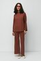Ribbed Pocket T-Shirt Flare Leg Trousers Set 9132 Brown - 4
