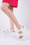 Women's White Skin Adjustable Double Buckle Back Elastic Comfort Sandals - 2